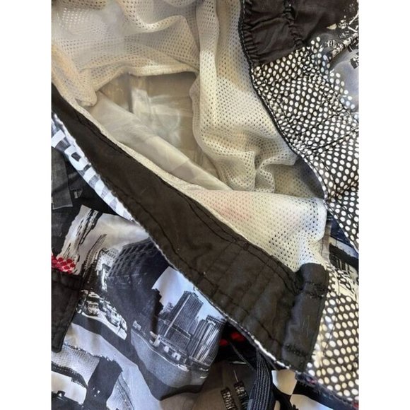 Joe Boxer Swim Shorts Mens Large Black New York Lined Drawstring‎ Trunks Men. - Picture 3 of 8